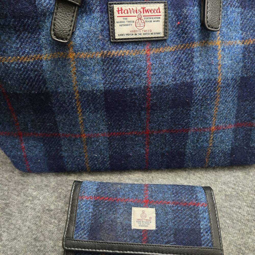 Glen Appin Harris Tweed Tote Wallet Plaid Wool Harriswear Heritage Dark Academia
